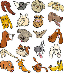 Image showing Cartoon funny dogs heads big set