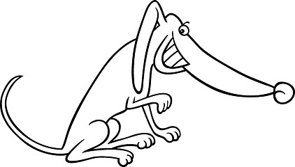 Image showing cartoon dog illustration for coloring book