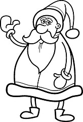 Image showing santa claus cartoon for coloring book