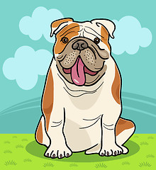 Image showing english bulldog dog cartoon illustration