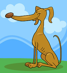 Image showing greyhound dog cartoon illustration