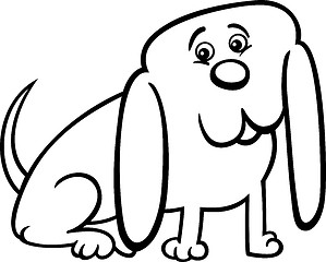 Image showing little dog cartoon illustration for coloring