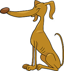 Image showing greyhound dog cartoon illustration