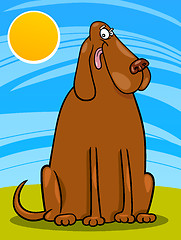 Image showing big brown dog cartoon illustration