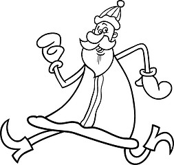 Image showing santa claus cartoon for coloring book