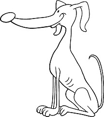 Image showing greyhound dog cartoon for coloring book