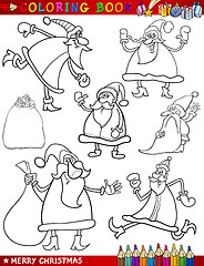 Image showing cartoon christmas themes for coloring book