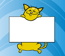 Image showing cartoon cat with board or card