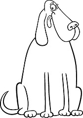 Image showing big dog cartoon for coloring book