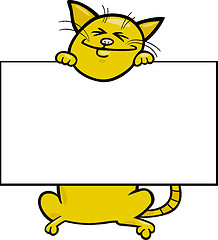 Image showing cartoon cat with board or card