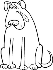 Image showing big dog cartoon illustration for coloring book