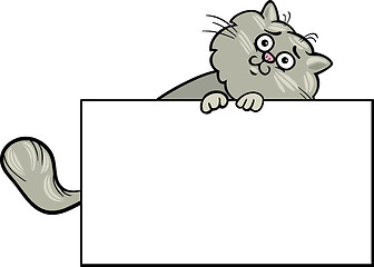 Image showing cartoon cat with board or card