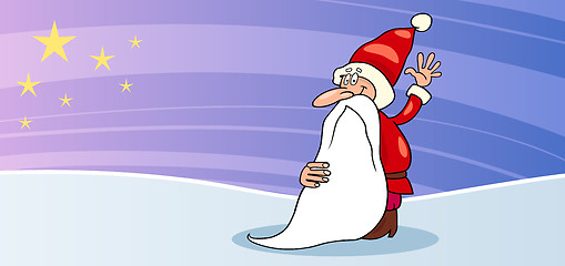 Image showing Santa Claus with star cartoon card