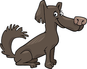 Image showing little shaggy dog cartoon illustration