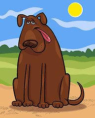 Image showing brown big dog cartoon illustration