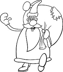 Image showing santa claus cartoon for coloring book
