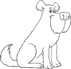 Image showing shaggy dog cartoon for coloring book