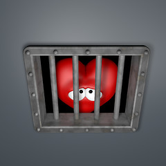 Image showing heart in prison