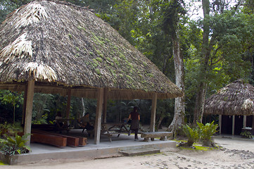 Image showing outdoor bathrooms rest area tikal guatemala