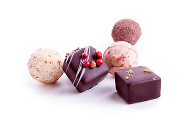 Image showing delisious sweet praline collection mixed isolated