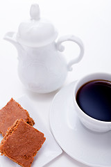 Image showing sweet cookies biscuit with black coffee