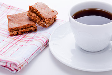 Image showing sweet cookies biscuit with black coffee