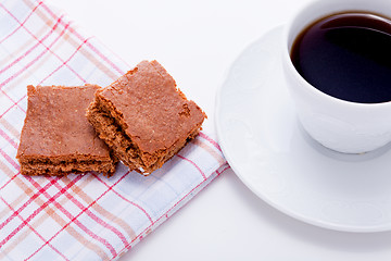 Image showing sweet cookies biscuit with black coffee