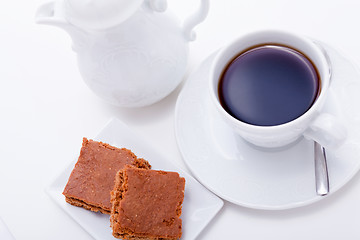 Image showing sweet cookies biscuit with black coffee