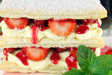 Image showing Strawberry Mille Feuille