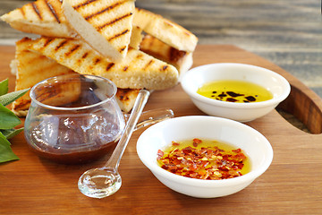 Image showing Bruschetta And Condiments