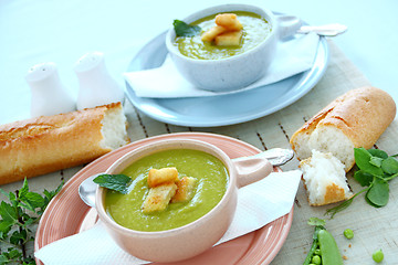 Image showing Pea Soup With mint