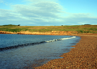 Image showing Beach in beams of the morning sun