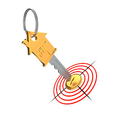 Image showing Gold key and target