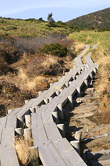 Image showing Mountain trekking route