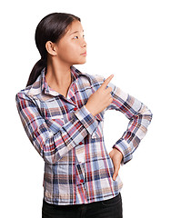 Image showing Asian Girl With Pointing Finger