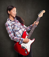 Image showing Asian Girl With Guitar