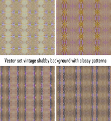 Image showing Vector set vintage background classical patterns