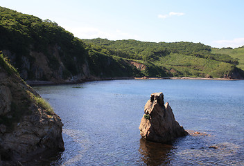 Image showing Rocky beach on the bank of island 