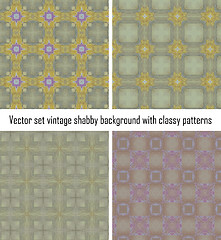 Image showing Vector set vintage background classical patterns