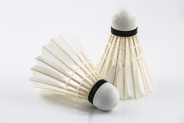 Image showing Couple white shuttlecock 