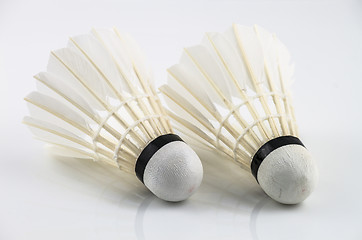 Image showing Couple white shuttlecock 