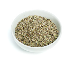 Image showing Bowl with dried rosemary
