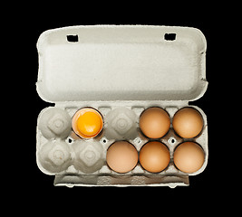 Image showing Eggs box and aggs inside