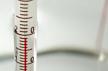 Image showing Thermometer measures the temperature of the water