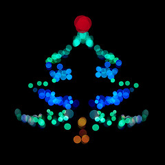 Image showing Christmas tree made ??of bokeh lights