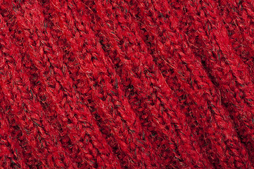 Image showing Handmade knit red background