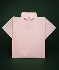 Image showing Isolated paper made pink shirt 