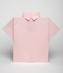 Image showing Isolated paper made pink shirt 