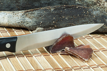 Image showing Homemade natural veal dried meat