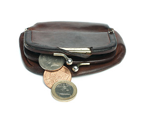 Image showing Old ladies brown leather purse 